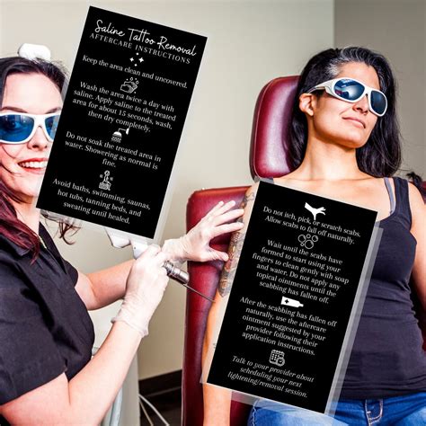 Saline Tattoo Removal Aftercare Instruction Cards Physical Etsy