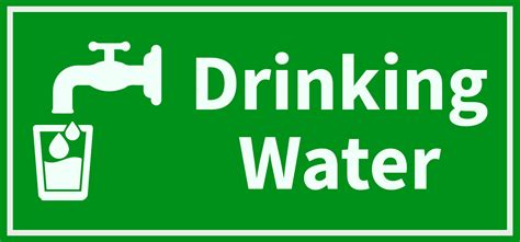 Safety “drinking Water” Foam Sign Board 15 In X 7 In Walldesign