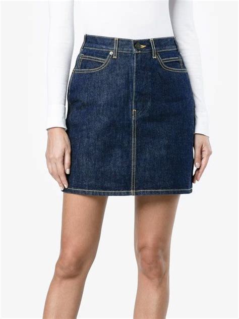 Calvin Klein 205w39nyc Mini Denim Skirt Farfetch Skirts Denim Skirt Fitted Skirt