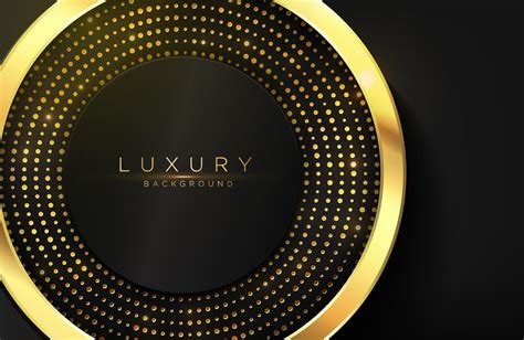 Realistic 3d Background With Shiny Gold Circle Shape Vector Golden