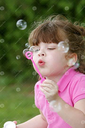 Girl Blowing Bubbles Stock Image Image Of Young Outdoors 5691045