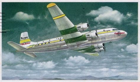 Aviation Panagra Douglas Dc 7 Postcard 1956 Aviation Postcard Airlines