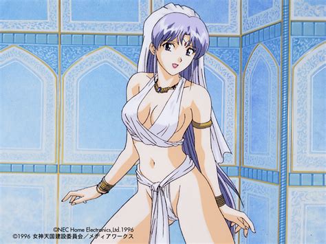 Yamauchi Noriyasu Stashia Megami Paradise Silver Hair Official Art 1990s Style 1996