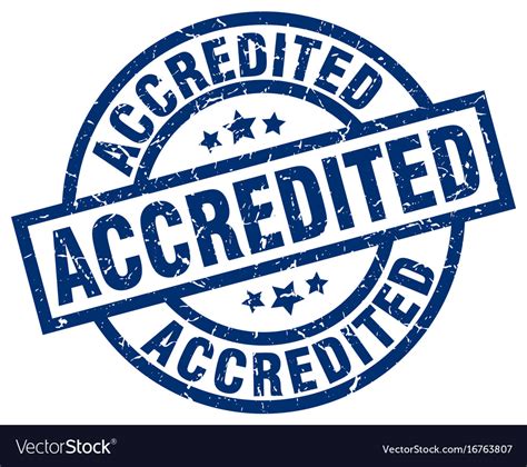 Accredited Blue Round Grunge Stamp Royalty Free Vector Image