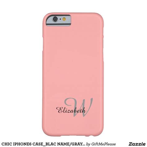 chic iphone6 case blac name gray initial on pink barely there iphone 6 case monogram iphone