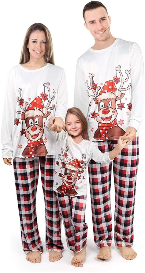 Pijamas De Navidad Familiar Graciosos Conjunto Mujer Hombre Niños Bebé