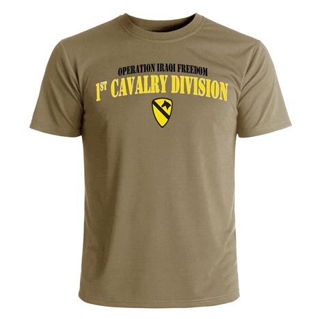 1st Cavalry Divison Operation Iraqi Freedom Tan T Shirt 1st Cavalry T