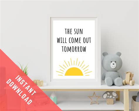 Nursery Wall Print The Sun Will Come Out Tomorrow Musical Theatre Quote