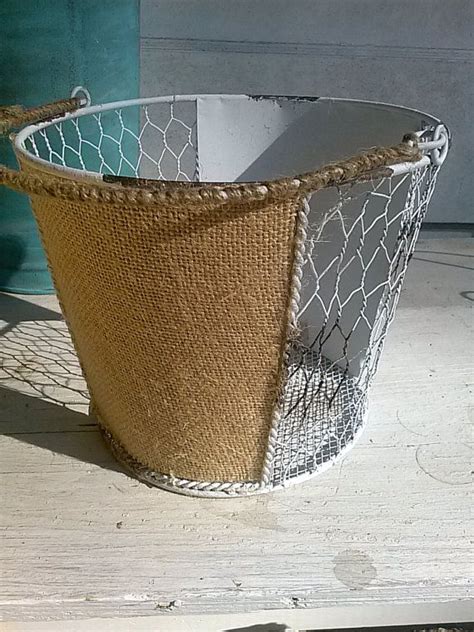 Farmhouse Metal Chicken Wire Basket Rustic Wedding Bucket Etsy