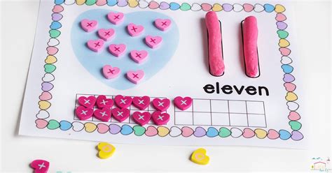 These Valentine Play Dough Number Mats Are Great For Counting From 11