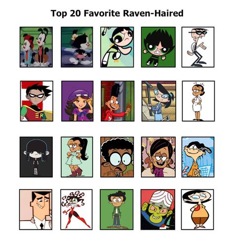 Top 20 Favorite Cartoon Raven Haired Characters By Marjulsansil On