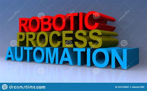 Robotic Process Automation On Blue Stock Illustration Illustration Of