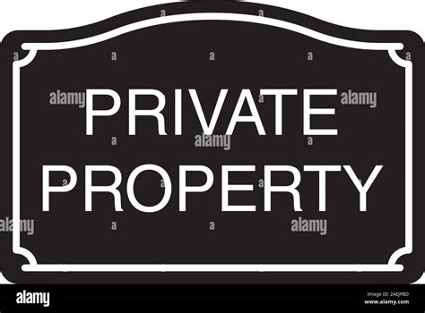 Private Property Sign Glyph Icon Property Ownership Silhouette Symbol
