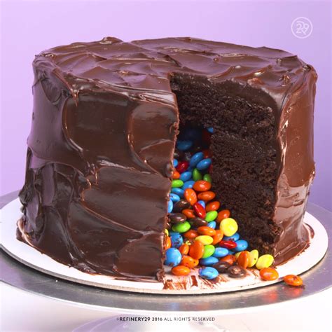 Parents prefer pink theme cakes since this color tends to be most girl's favorite color. Double Chocolate M&M Cake | Video | Pinterest | Chocolate, Cake and Food