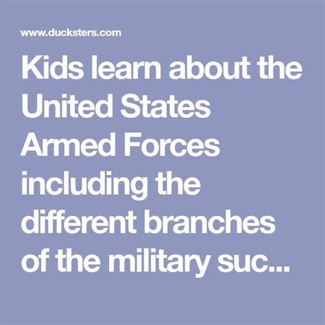 Kids Learn About The United States Armed Forces Including The Different