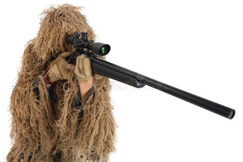 Sniper In Ghillie Suit Stock Photo Image Of Holding 135774378