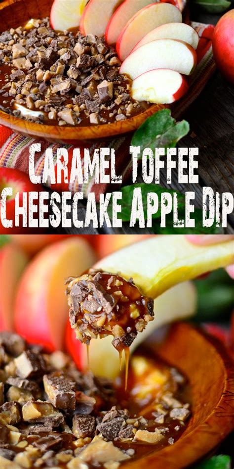 Pour batter over crust in pan. Caramel Toffee Cheesecake Apple Dip — DELICIOUSLY COOKING ...