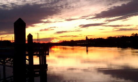 Sunset Over Tranquil Waters At Myrtle Beach South Carolina Image