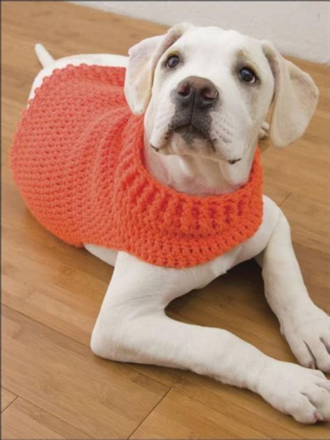 Hand Crochet Hunters Dog Sweater Brit Orange Medium Made To Order Dog