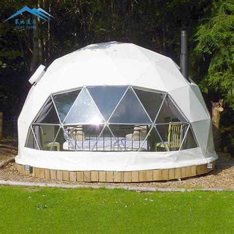 Outdoor Camping Prefab Waterproof Glamping Geodesic Dome House Luxury