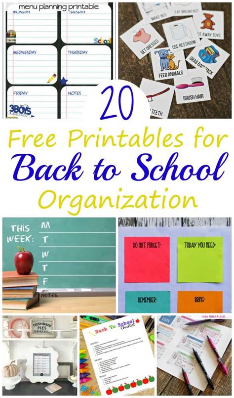 20 Back To School Printables For Organization