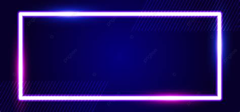 Abstract Border Line Neon Banner In Dark Blue Background Banner Glow