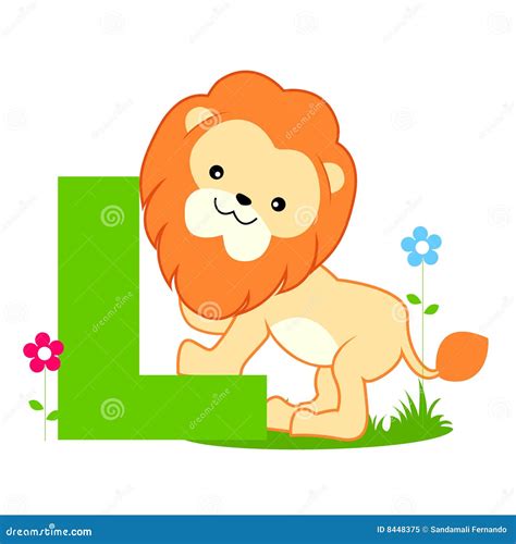 Animal Alphabet L Stock Vector Illustration Of Colorful 8448375