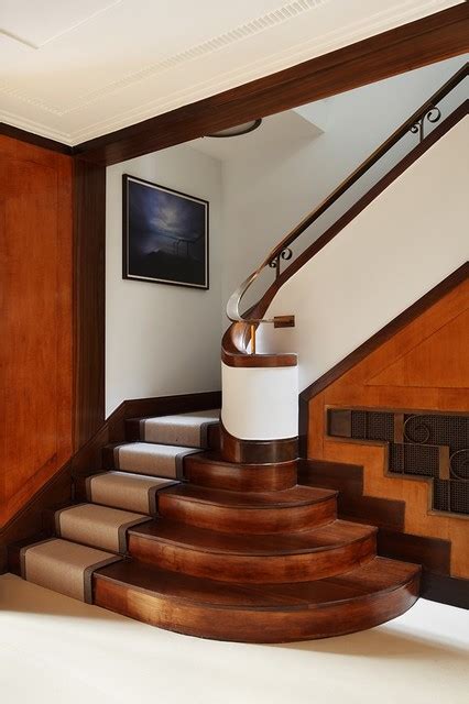 Art Deco Staircase Klassisk Trappe London Af Mackenzie Wheeler