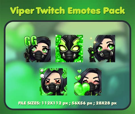 Viper Twitch Discord Emote Pack Valorant Inspired Emotes Etsy Canada