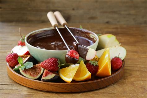 Chocolate Fondue With Various Fruits Easy And Delicious Desser