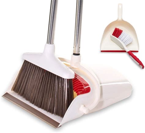 Bristlecomb Broom And Dustpan Set Variable Handle Length