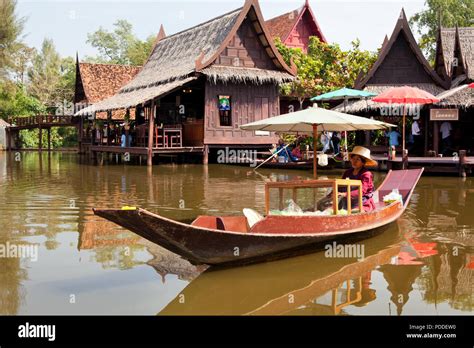 View Of The Floating Market In Historical Park Ancient City Bangkok