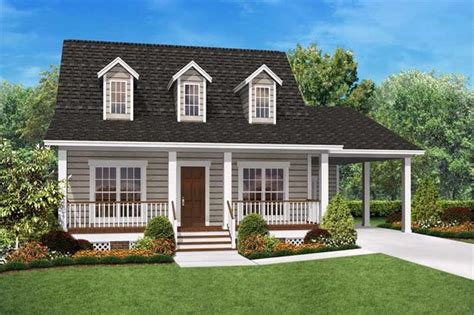 Small Cape Cod House Plan With Front Porch 2 Bed 900 Sq Ft Country