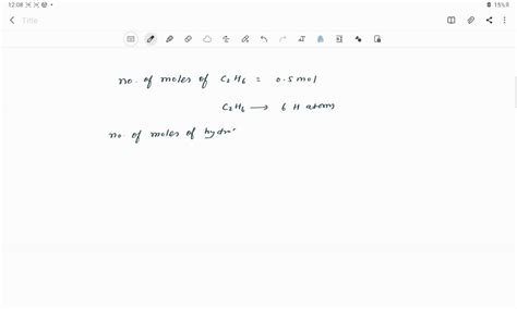 Solved How Many Moles Of Hydrogen Atoms Are There In Mole Of C H