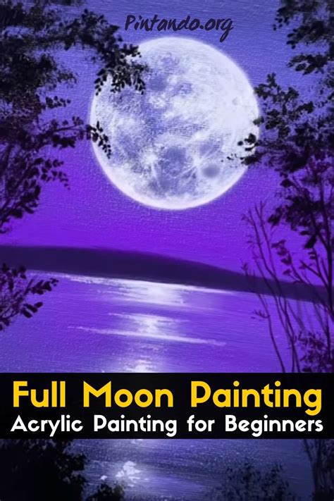 Full Moon Painting Acrylic Painting For Beginners Step By Step In