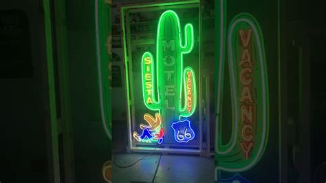 Animated Neon Sign Route 66 Siesta Motel Vacancy Neon Sign Newly