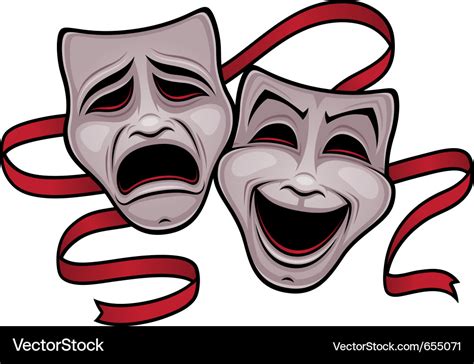 Comedy And Tragedy Theater Masks Royalty Free Vector Image
