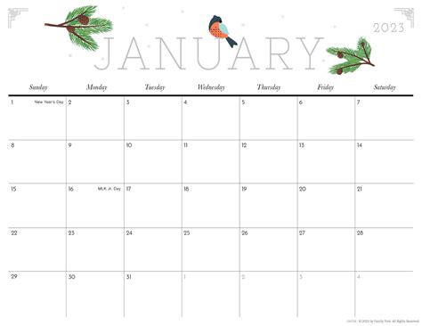 Cute Printable Calendar 2023 Free Printable Templates