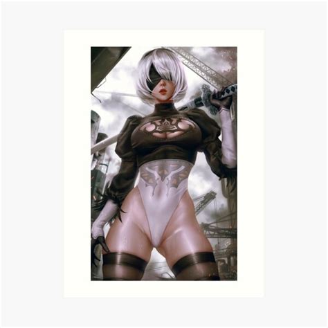 Impression Artistique Sexy YoRHa B Cuisses Lewd Thicc Ass Butt Nier Automata Anime Hentai