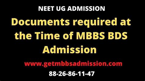 mbbs admission 2022 documents required get admission