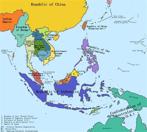 A Political Map Of Southeast Asia Circa 1956 Rkaiserreich