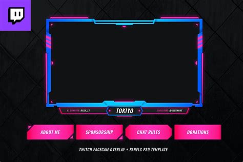 Twitch Facecam Overlay V7 Graphic Templates Envato Elements
