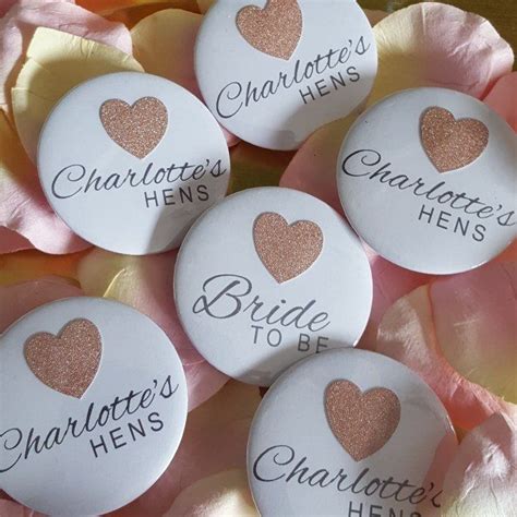 Rose Gold Hen Party Badges And Bride To Be Badge Hen Do Party Bags Hen