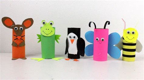 5 Easy Paper Roll Crafts Cute Animals Toys For Kids To Do At Home