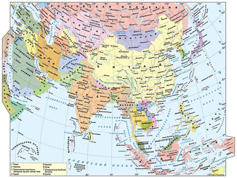Карта Азии Азия на карте мира онлайн