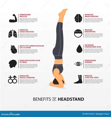 Benefits Of Yoga Or Asana Infographics Woman Doing Exercise Or Workout