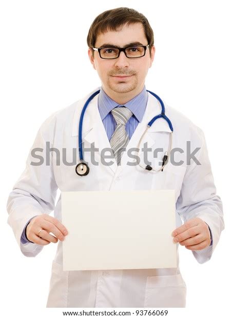 Male Doctor Blank Sheet Paper On Stock Photo 93766069 Shutterstock