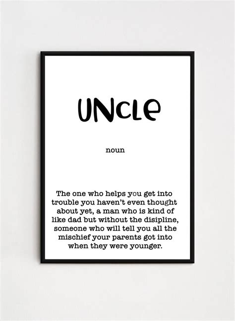 Uncle Definition Print Poster 5 Sizes Available Etsy
