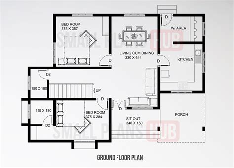 House Plan 1619 Sq Ft 15046 Sqm 3 Bhk 2 Floor