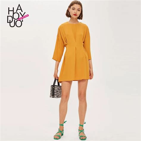 hdy haoduoyi women sleek minimalist commute ol a line intellectual dress elegant solid color